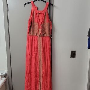 Chic Coral Maxi Dress